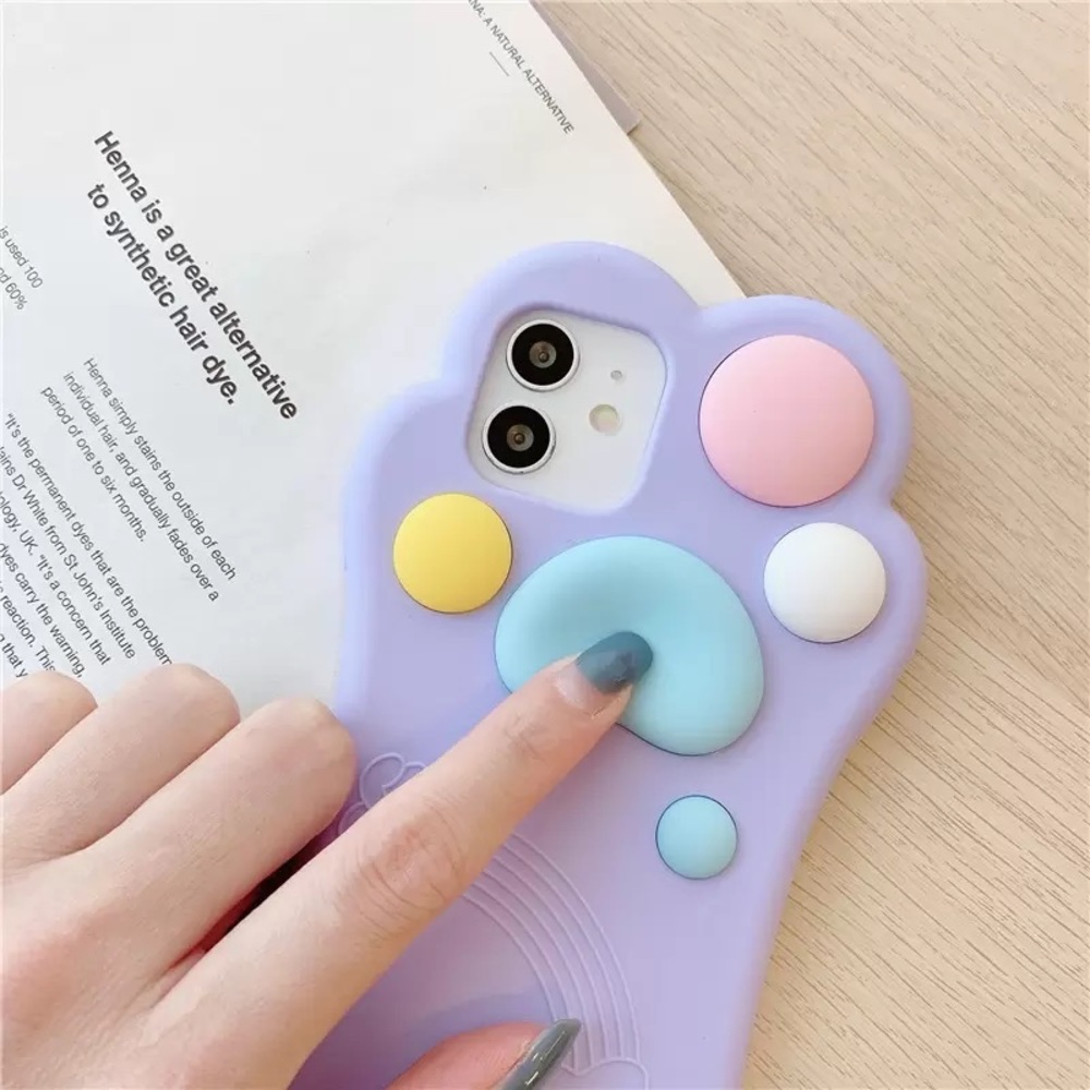 Purple Cat Paw Phone Case for iPhone